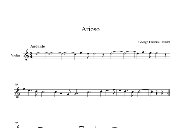 Arioso - George Frideric Handel (Violin) (arr. Digital Book Music)