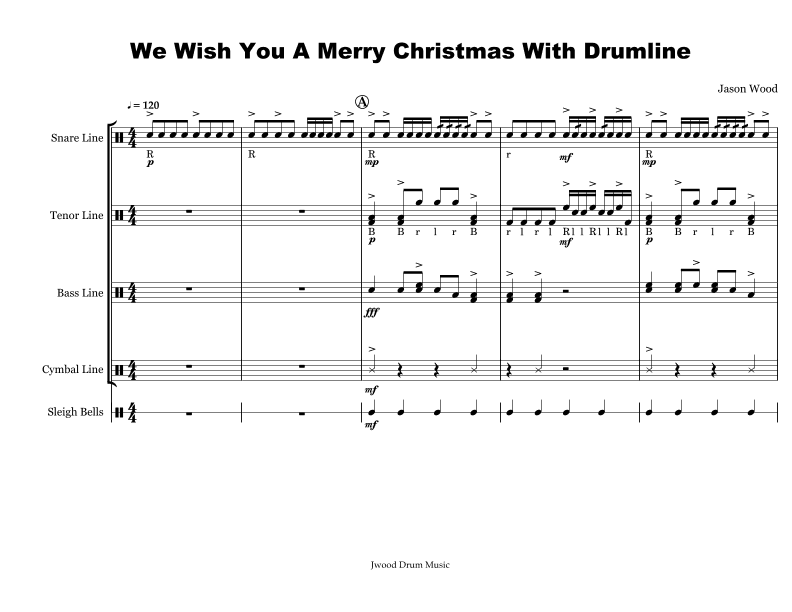 We Wish You A Merry Christmas With Drumline (Drumline Cadence)