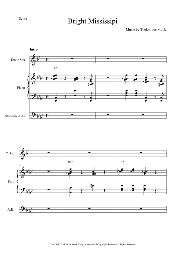 Bright Mississippi (arr. The Sheet Music Library)