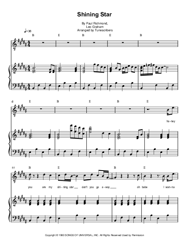 Shining Star (arr. Tunescribers)
