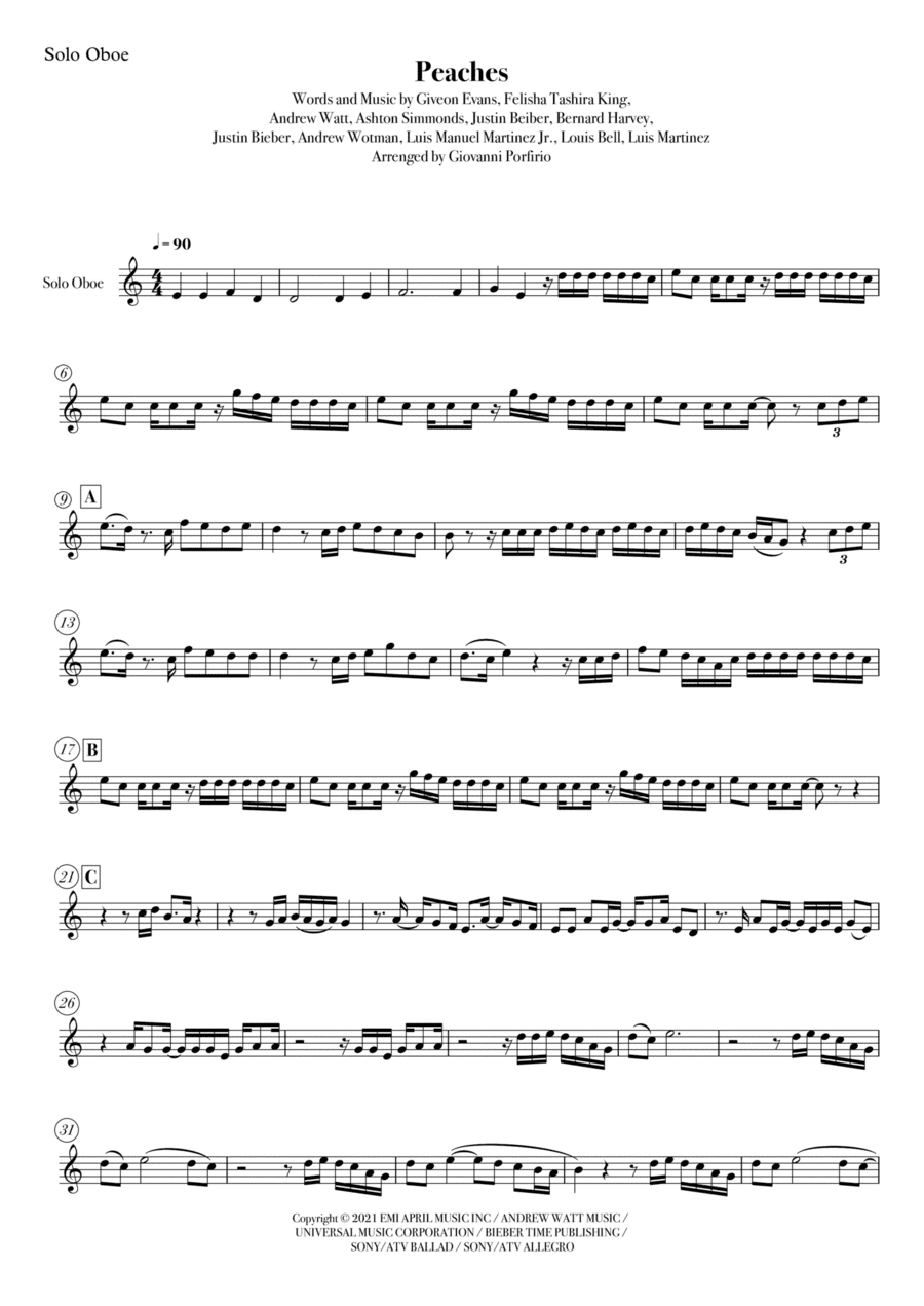 Peaches (arr. Giovanni Porfirio)