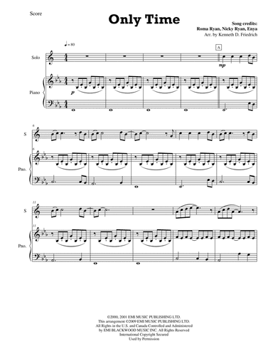 Only Time (arr. Kenneth D. Friedrich)