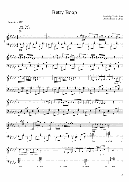 "Betty Boop" by Charlie Puth (arr. Noah & Clyde Music)