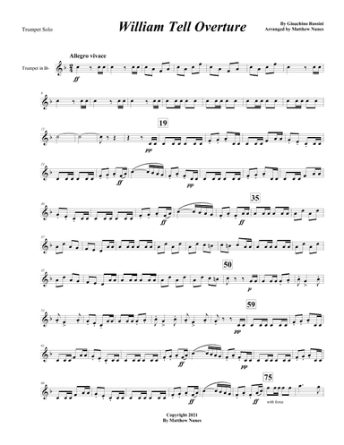 William Tell Overture (Trumpet solo) (arr. Matthew Nunes)