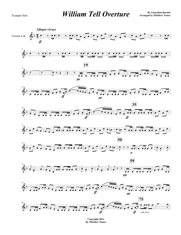 William Tell Overture (Trumpet solo) (arr. Matthew Nunes)
