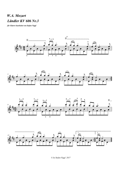 Landler KV 606 no.3 for Guitar (arr. Stefan Niggl)