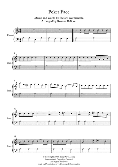 Poker Face (arr. Roxana Belibou)