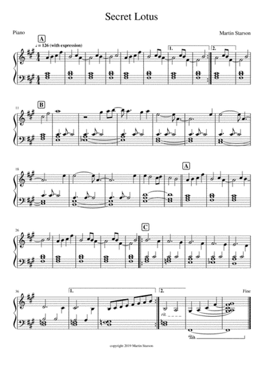 Secret Lotus - Sweet emotional solo piano - Easy to play