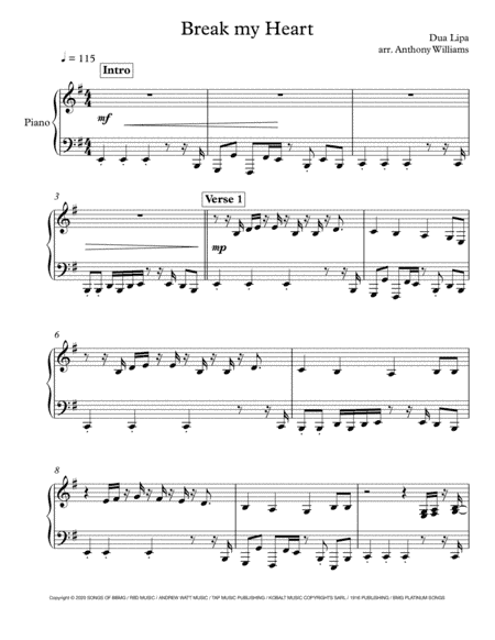 Break My Heart (arr. Anthony Williams)