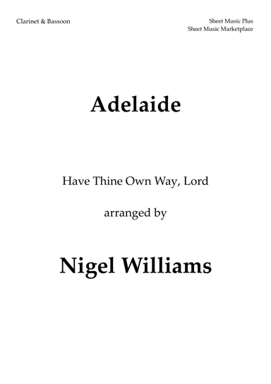 Adelaide, for Clarinet and Bassoon Duet (arr. Nigel Williams)