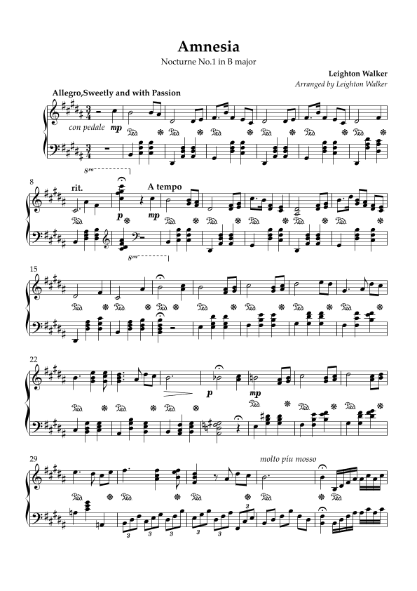 Amnesia (Nocturne No.1 in B major)