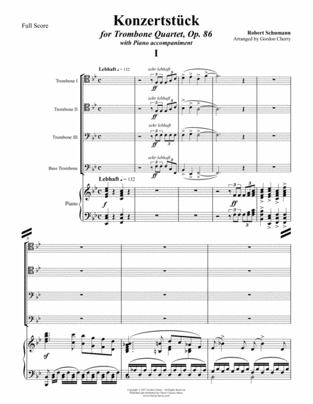 Concert Piece Opus 86 for Trombone Quartet & Piano (arr. Cherry, Gordon)