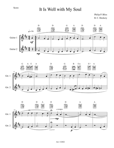 It Is Well with My Soul (Guitar Duet or Trio) (arr. B. C. Dockery)