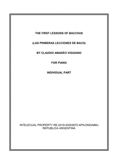 THE FIRST LESSONS OF BACCHUS  (LAS PRIMERAS LECCIONES DE BACO)