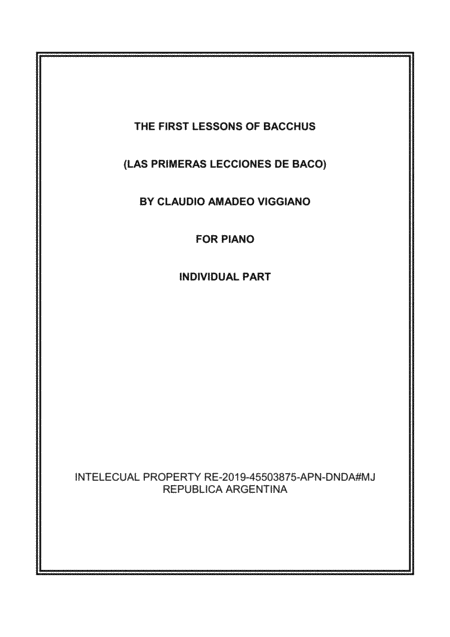 THE FIRST LESSONS OF BACCHUS  (LAS PRIMERAS LECCIONES DE BACO)