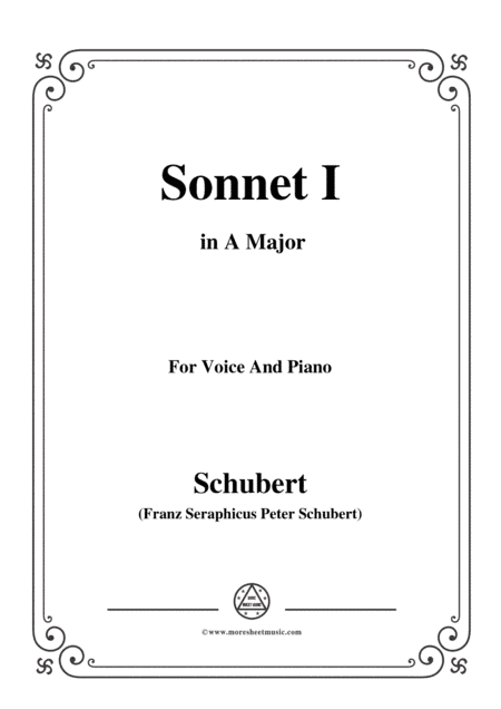 Schubert-Sonnet I in A Major,for voice and piano (arr. MSM)
