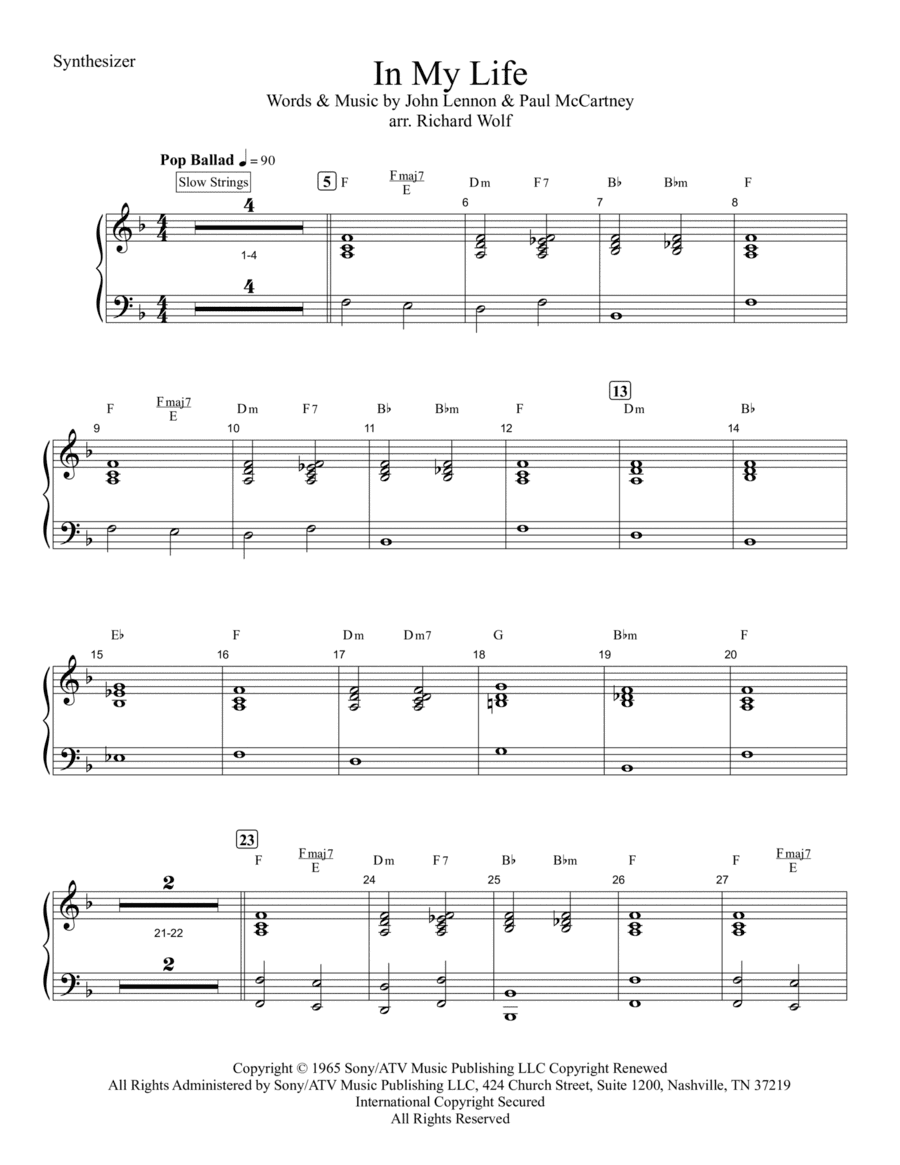 In My Life (arr. Richard Wolf)