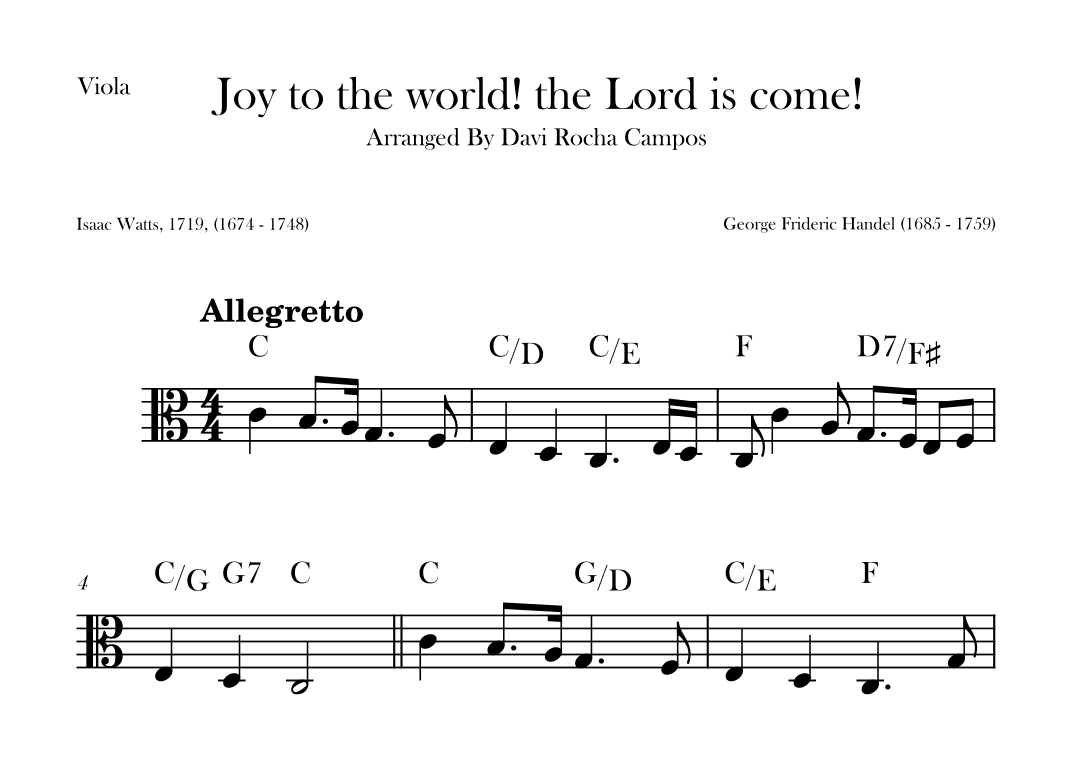 Joy to the world! the Lord is come! (arr. Davi Rocha Campos)