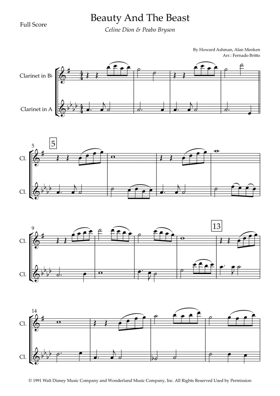 Beauty And The Beast (arr. Fernando Britto)