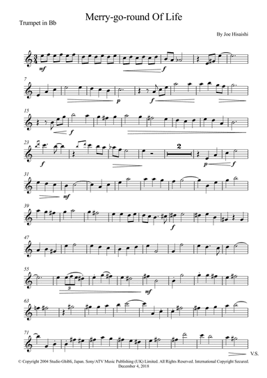 Merry-go-round Of Life (arr. Wesley S. SIlva)