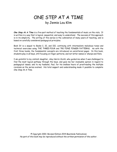 One Step At A Time, Viola IV