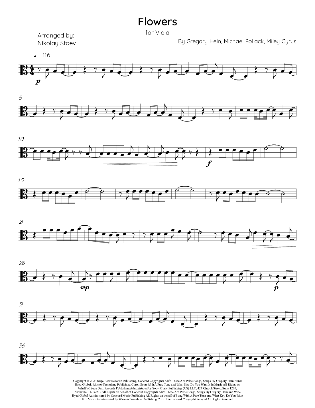 Flowers (arr. Nikolay Stoev)