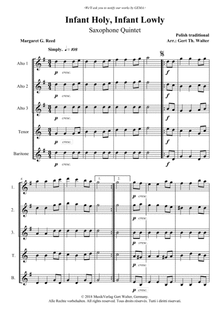 Infant Holy, Infant Lowly (arr. Gert Th. Walter)