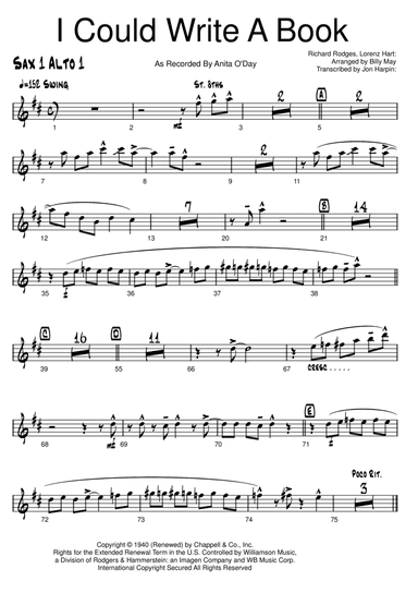 I Could Write A Book (arr. Arranged by Billy May Transcribed By Jon Harpin)