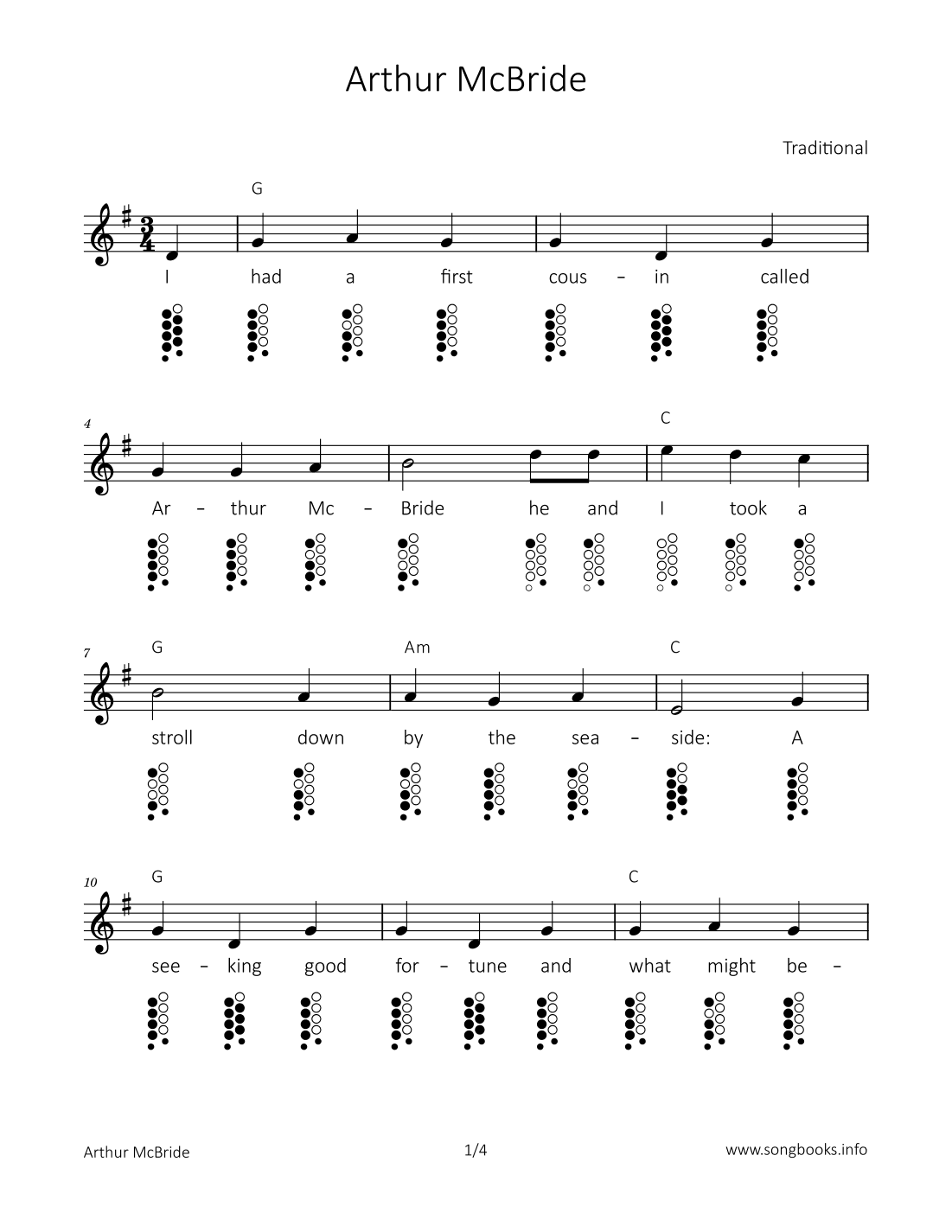 Arthur McBride (arr. songbooks.info)