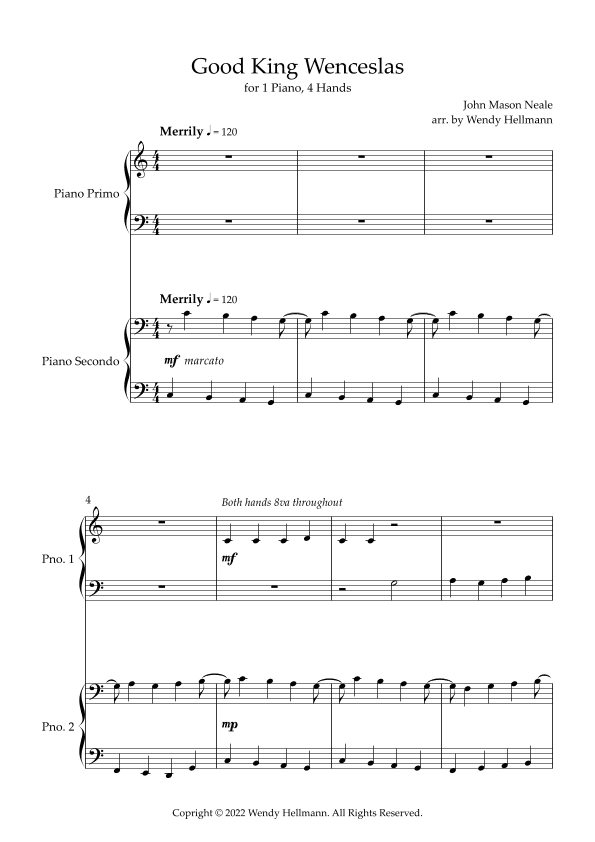 Good King Wenceslas (Piano Duet) (arr. Wendy Hellmann)