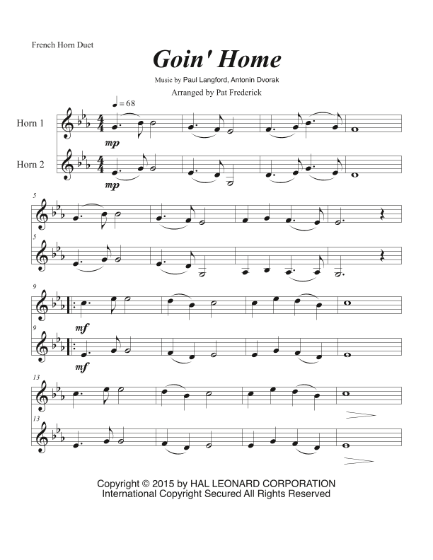 Goin' Home (arr. P. R. Frederick)