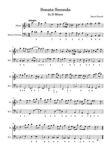 Daniel Purcell - Recorder Sonata no.2 in D minor (arr. Luke Haydn)