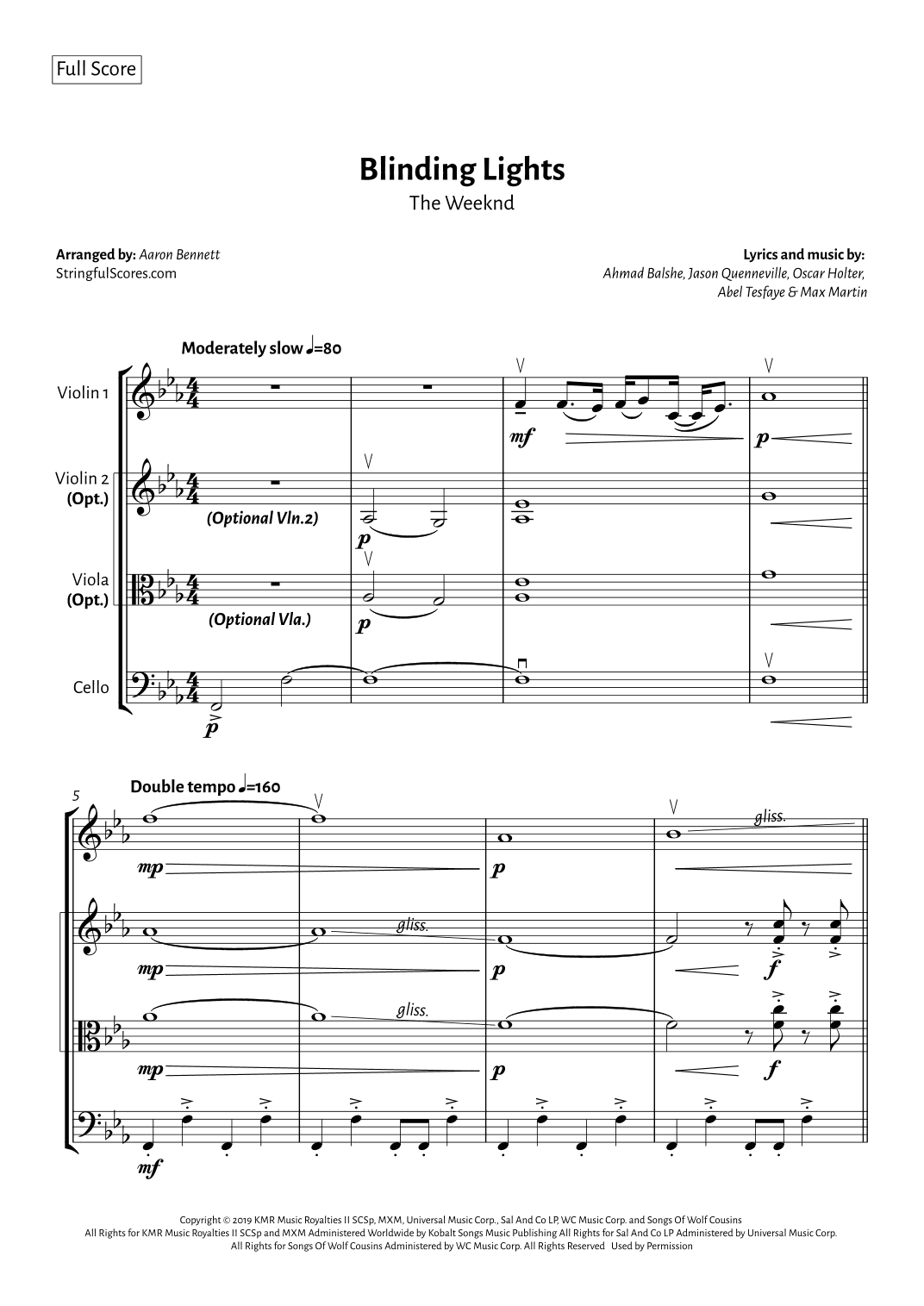 Blinding Lights (arr. Aaron Bennett)