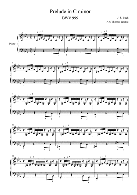 Prelude in C minor BWV 999 (arr. Thomas Jancso)