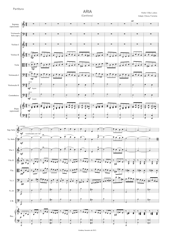 Aria of Bachianas n. 05 (arr. Eliseu Ferreira)