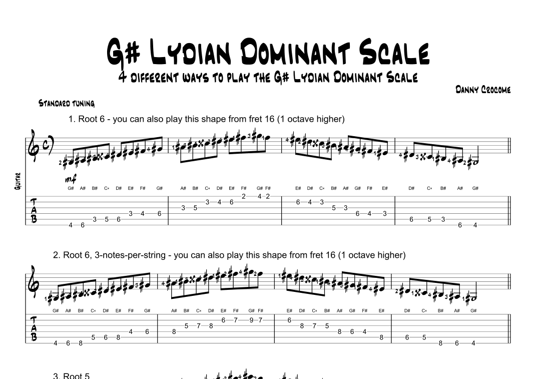 G# Lydian Dominant Scale (4 Ways to Play)