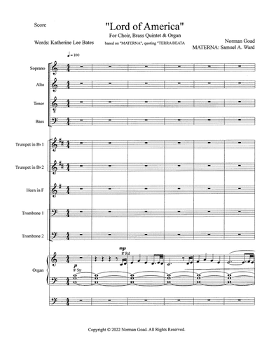 Lord of America - Score & Parts (arr. Norman Goad)