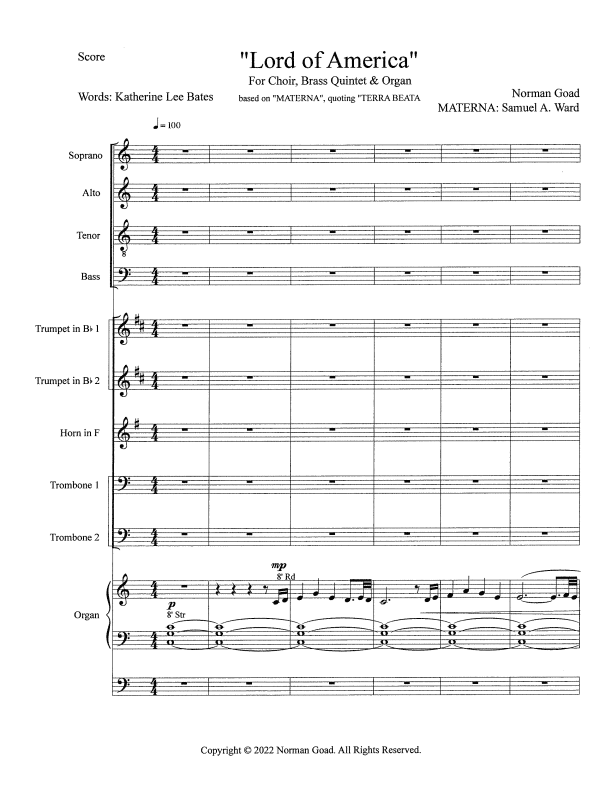 Lord of America - Score & Parts (arr. Norman Goad)