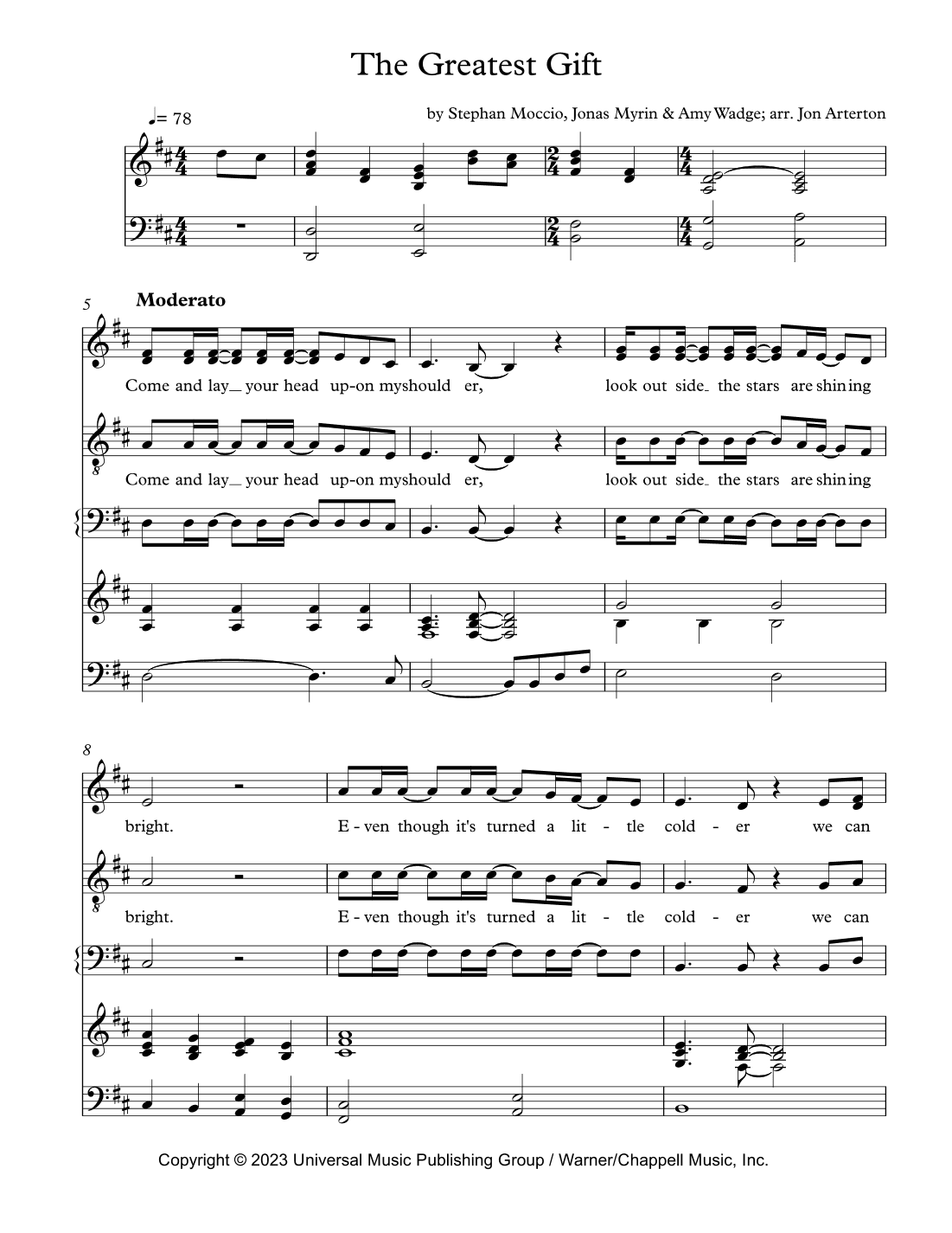 The Greatest Gift (arr. Jon Arterton)
