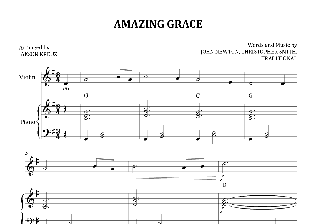 Amazing Grace (arr. Jakson Kreuz)