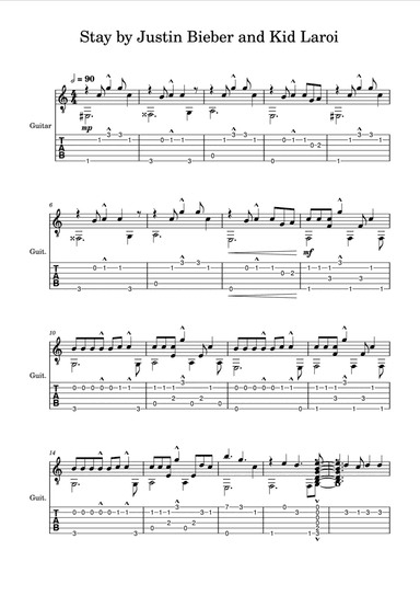 Stay (arr. SHEET MUSIC HUB)