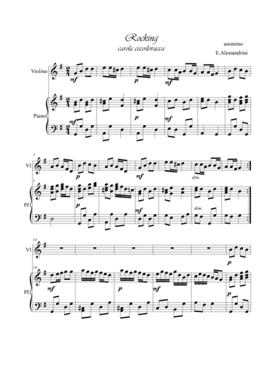 Rocking. Violin and piano (arr. Ester Alessandrini)