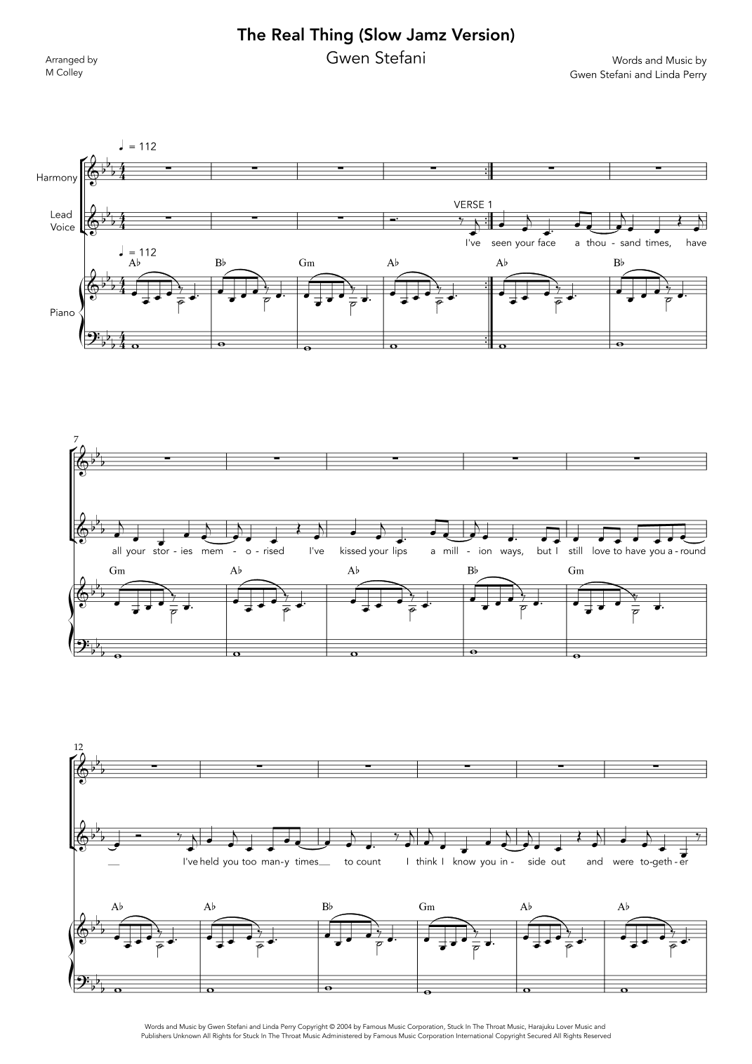 The Real Thing (arr. M Colley)