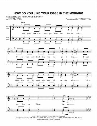 How D'ya Like Your Eggs In The Morning? (arr. Tom Gentry)