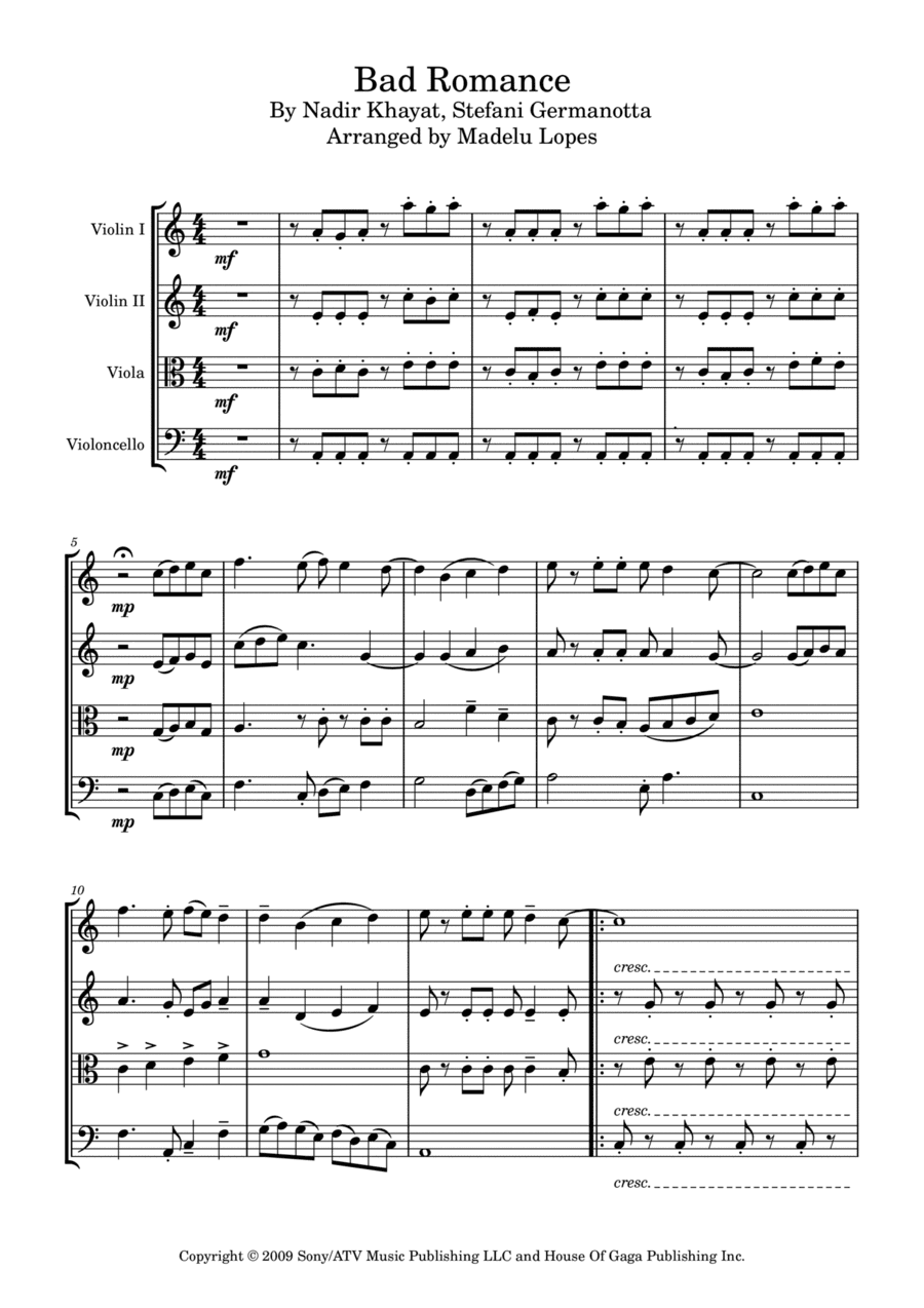 Bad Romance (arr. Madelu Lopes)