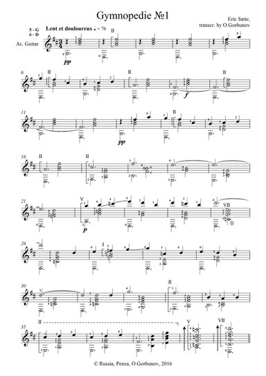 Gymnopedie ?1 (arr. Oleg Gorbunov)