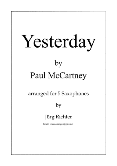 Yesterday (arr. Jörg Richter)