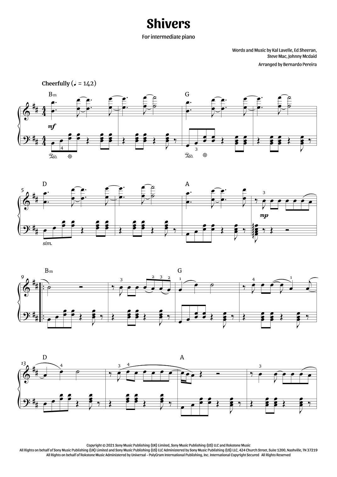 Shivers (arr. Bernardo Pereira)