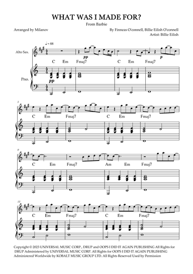 What Was I Made For? (arr. Milanov)