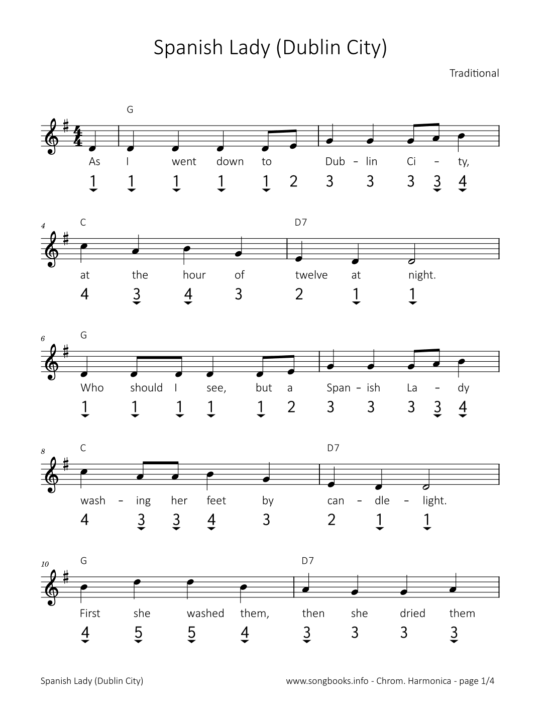 Spanish Lady (arr. songbooks.info)